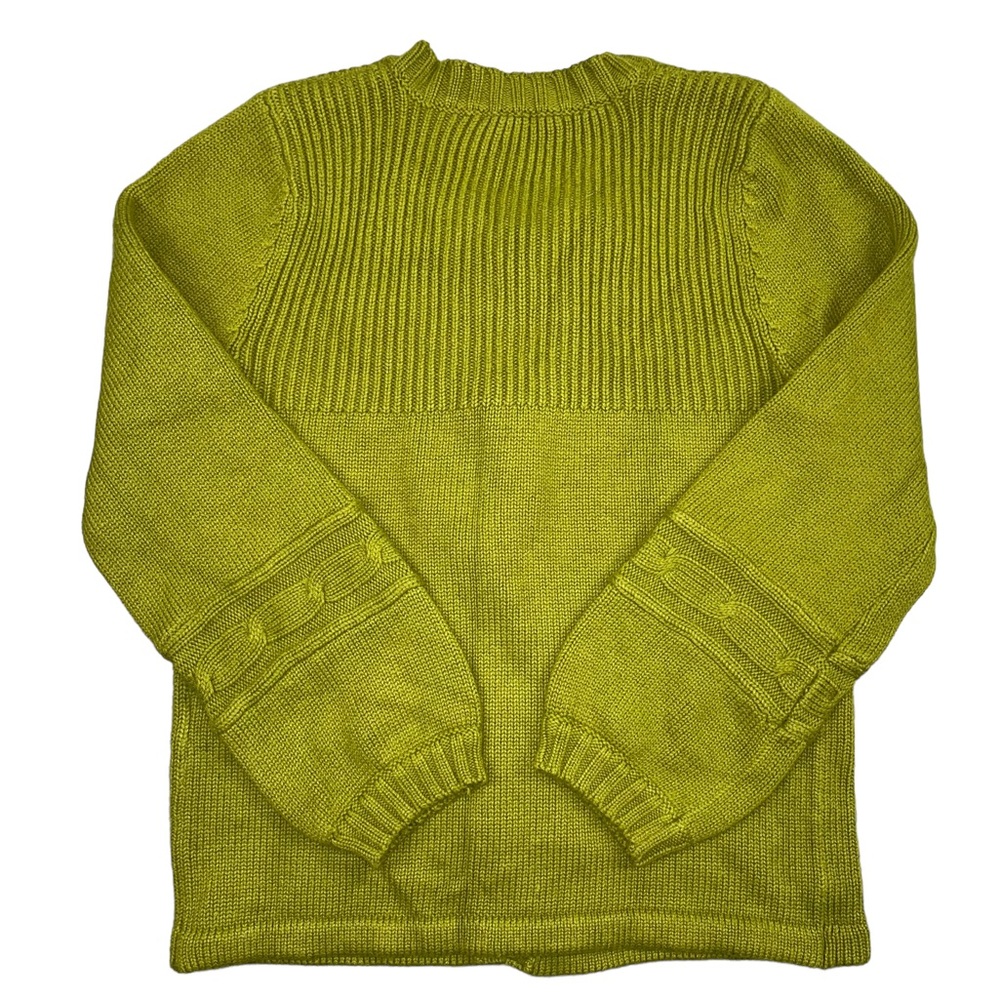 Chartreuse Knit Cardigan Sweater Small Green - Picture 3 of 16